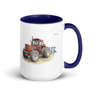 Fiat 1880 Watercolor | 15 oz Mug with Color Inside - Dark Blue
