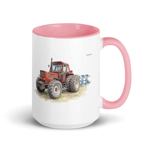 Fiat 1880 Watercolor | 15 oz Mug with Color Inside - Pink