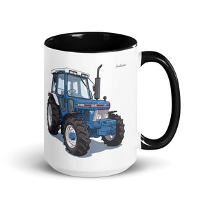Ford 5610 Force II Illustration | 15 oz Mug with Color Inside - Black