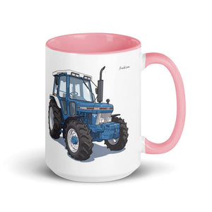 Ford 5610 Force II Illustration | 15 oz Mug with Color Inside - Pink