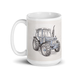 Ford 5610 Force II Pencil Sketch | White Glossy Mug - view 3