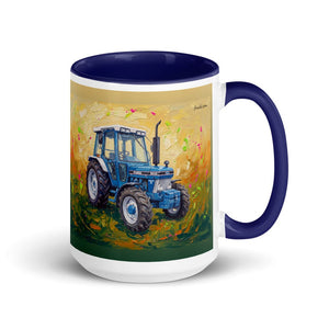 Ford 5610 Force II Splash Art | 15 oz Mug with Color Inside - Dark Blue