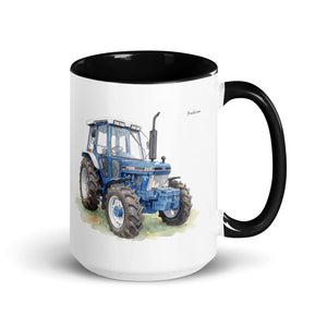 Ford 5610 Force II Watercolor | 15 oz Mug with Color Inside - Black