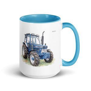 Ford 5610 Force II Watercolor | 15 oz Mug with Color Inside - Blue