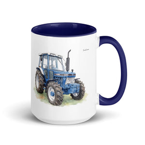 Ford 5610 Force II Watercolor | 15 oz Mug with Color Inside - Dark Blue