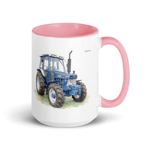 Ford 5610 Force II Watercolor | 15 oz Mug with Color Inside - Pink