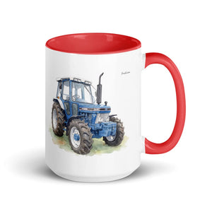 Ford 5610 Force II Watercolor | 15 oz Mug with Color Inside - Red