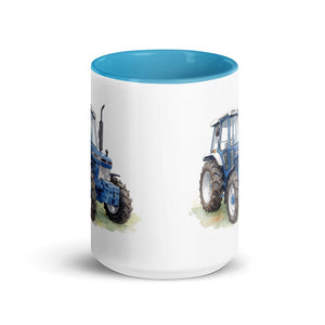 Ford 5610 Force II Watercolor | 15 oz Mug with Color Inside - side view
