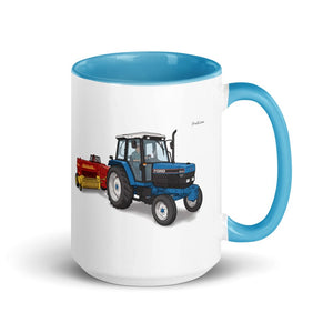 Ford 6640 SLE Illustration | 15 oz Mug with Color Inside - Blue