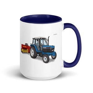 Ford 6640 SLE Illustration | 15 oz Mug with Color Inside - Dark Blue