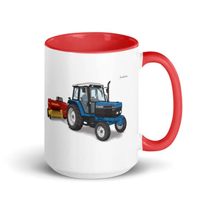 Ford 6640 SLE Illustration | 15 oz Mug with Color Inside - Red