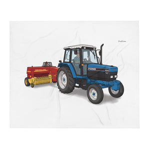 Ford 6640 SLE Illustration | Throw Blanket