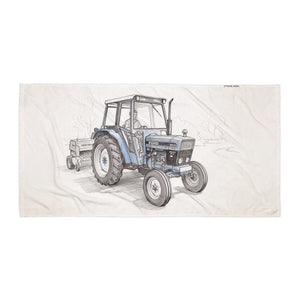 Ford 6640 SLE Pencil Sketch | Beach Towel
