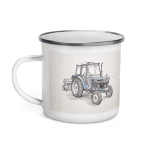Ford 6640 SLE Pencil Sketch | Enamel Mug - view 3