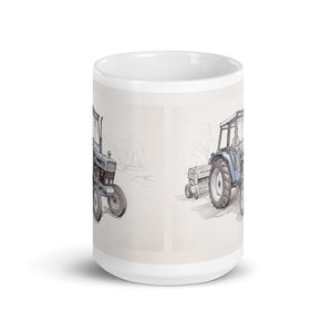 Ford 6640 SLE Pencil Sketch | White Glossy Mug - view 2