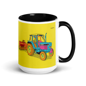 Ford 6640 SLE Pop Art | 15 oz Mug with Color Inside - Black