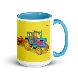 Ford 6640 SLE Pop Art | 15 oz Mug with Color Inside - Blue