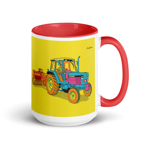 Ford 6640 SLE Pop Art | 15 oz Mug with Color Inside - Red