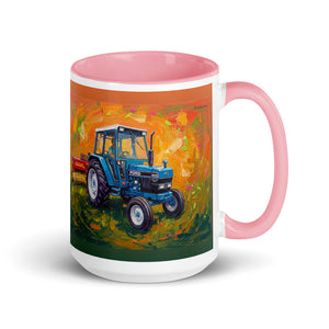 Ford 6640 SLE Splash Art | 15 oz Mug with Color Inside - Pink