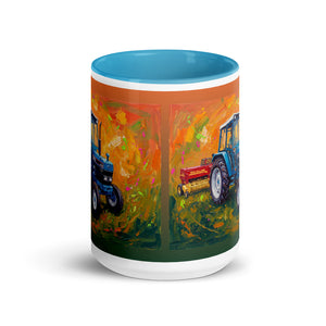 Ford 6640 SLE Splash Art | 15 oz Mug with Color Inside - side view