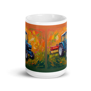 Ford 6640 SLE Splash Art | White Glossy Mug - view 2
