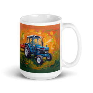 Ford 6640 SLE Splash Art | White Glossy Mug
