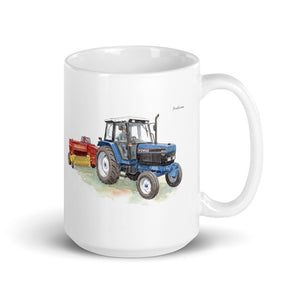 Ford 6640 SLE Watercolor | White Glossy Mug