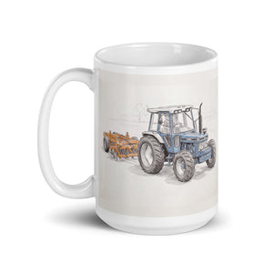 Ford 7810 Generation III Pencil Sketch | White Glossy Mug - view 3