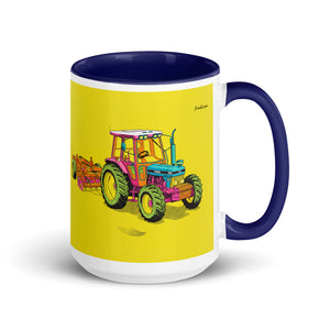 Ford 7810 Generation III Pop Art | 15 oz Mug with Color Inside - Dark Blue