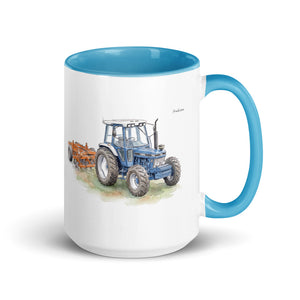 Ford 7810 Generation III Watercolor | 15 oz Mug with Color Inside - Blue