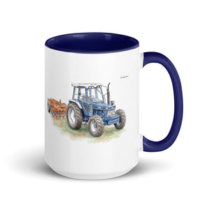 Ford 7810 Generation III Watercolor | 15 oz Mug with Color Inside - Dark Blue