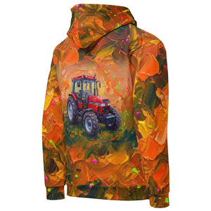 Furrow and Fields Hoodie Case IH 4240 XL Pro Splash Art | All-Over Print Hoodie Quality Farmers Merch