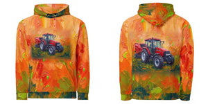 Furrow and Fields Hoodie Case IH Maxxum MXM130 Splash Art | All-Over Print Hoodie Quality Farmers Merch