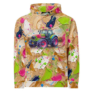 Furrow and Fields Hoodie Deutz-Fahr 9340 Splash Art | All-Over Print Hoodie Quality Farmers Merch