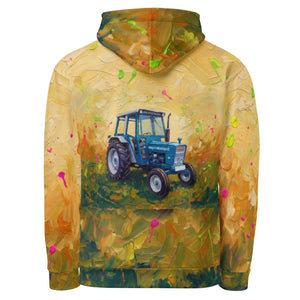 Furrow and Fields Hoodie Ford 4600 Splash Art | All-Over Print Hoodie Quality Farmers Merch
