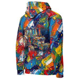 Furrow and Fields Hoodie Ford 6810 2WD Splash Art | All-Over Print Hoodie Quality Farmers Merch