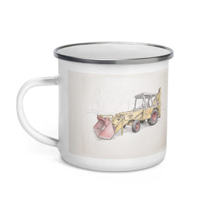 JCB 3C II Pencil Sketch | Enamel Mug - view 3