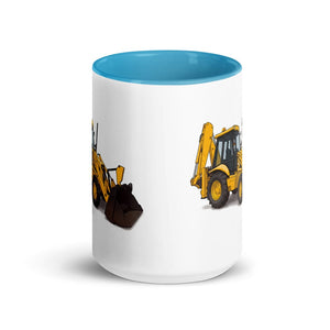 JCB 3CX Sitemaster Plus Illustration | 15 oz Mug with Color Inside - side view