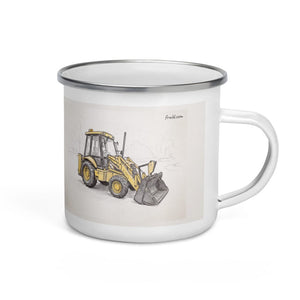 JCB 3CX Sitemaster Plus Pencil Sketch | Enamel Mug