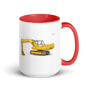 JCB 806 Illustration | 15 oz Mug with Color Inside - Red