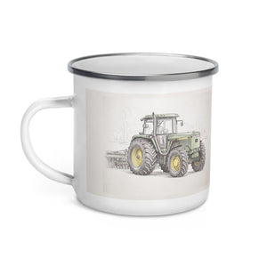 John Deere 4955 Pencil Sketch | Enamel Mug - view 3