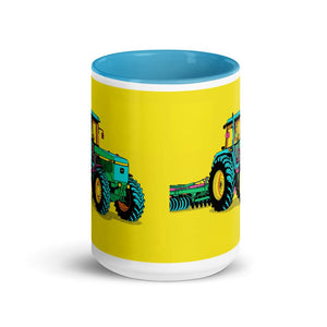 John Deere 4955 Pop Art | 15 oz Mug with Color Inside - side view