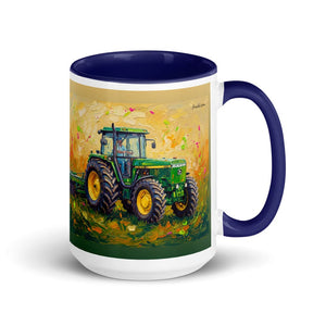 John Deere 4955 Splash Art | 15 oz Mug with Color Inside - Dark Blue
