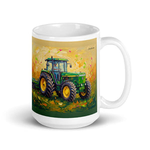 John Deere 4955 Splash Art | White Glossy Mug