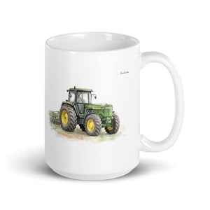 John Deere 4955 Watercolor | White Glossy Mug