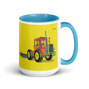 Massey Ferguson 1200 Pop Art | 15 oz Mug with Color Inside - Blue