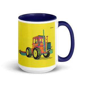 Massey Ferguson 1200 Pop Art | 15 oz Mug with Color Inside - Dark Blue
