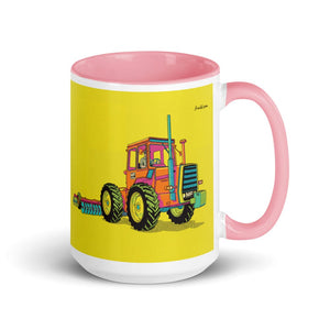 Massey Ferguson 1200 Pop Art | 15 oz Mug with Color Inside - Pink