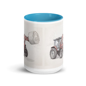 Massey Ferguson 3070 Autotronic Pencil Sketch | 15 oz Mug with Color Inside - side view