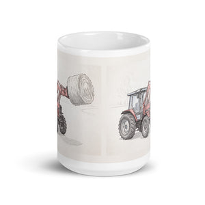 Massey Ferguson 3070 Autotronic Pencil Sketch | White Glossy Mug - view 2